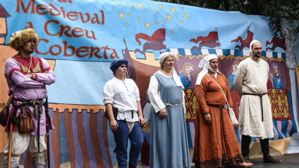 La Feria Medieval de la Creu Coberta en Barcelona durante una edición anterior
