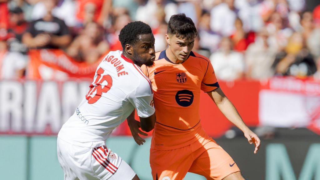 Pedri en el Sevilla-Barça de la Liga
