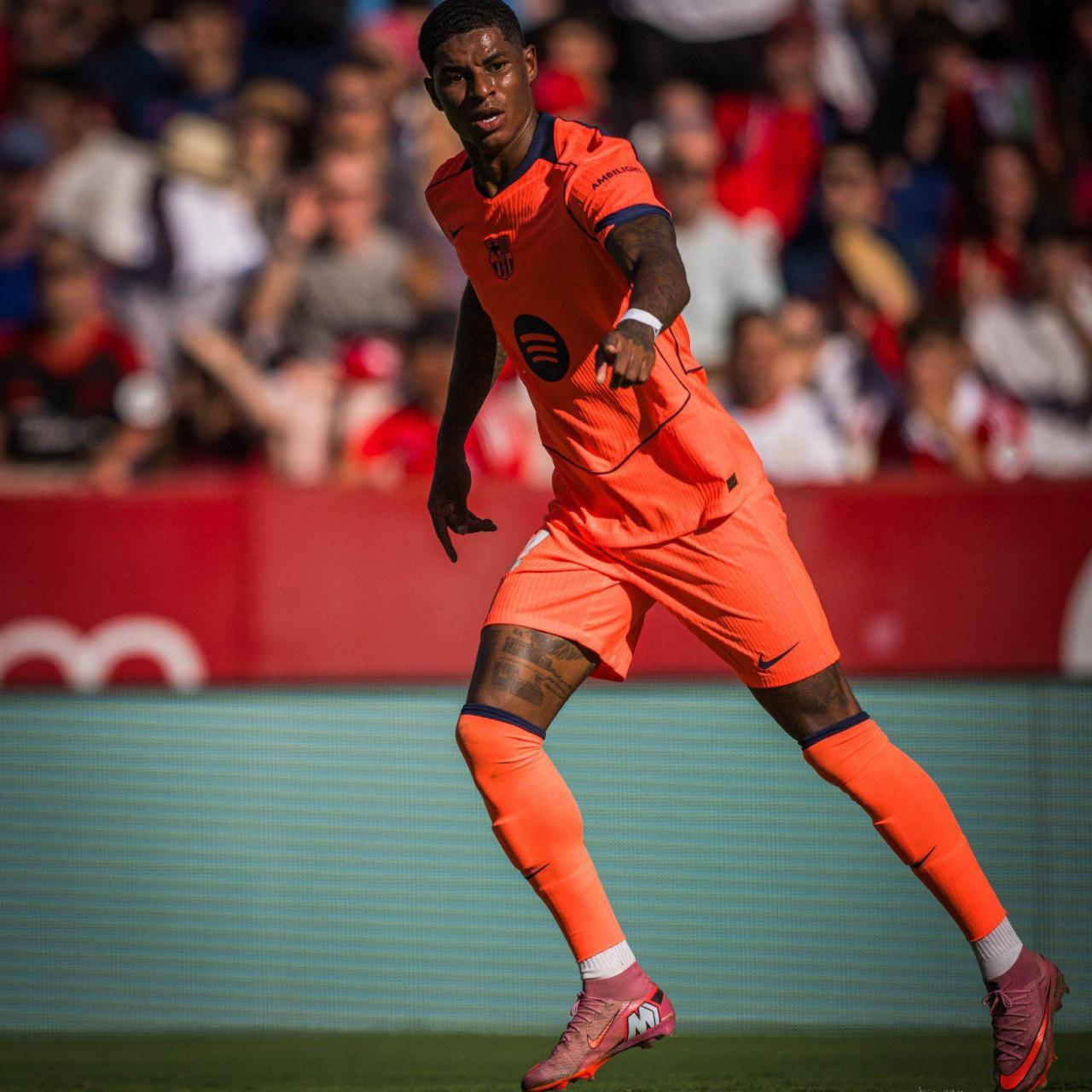 Marcus Rashford en el Sevilla-Barça