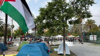 Acampada por Gaza en Barcelona