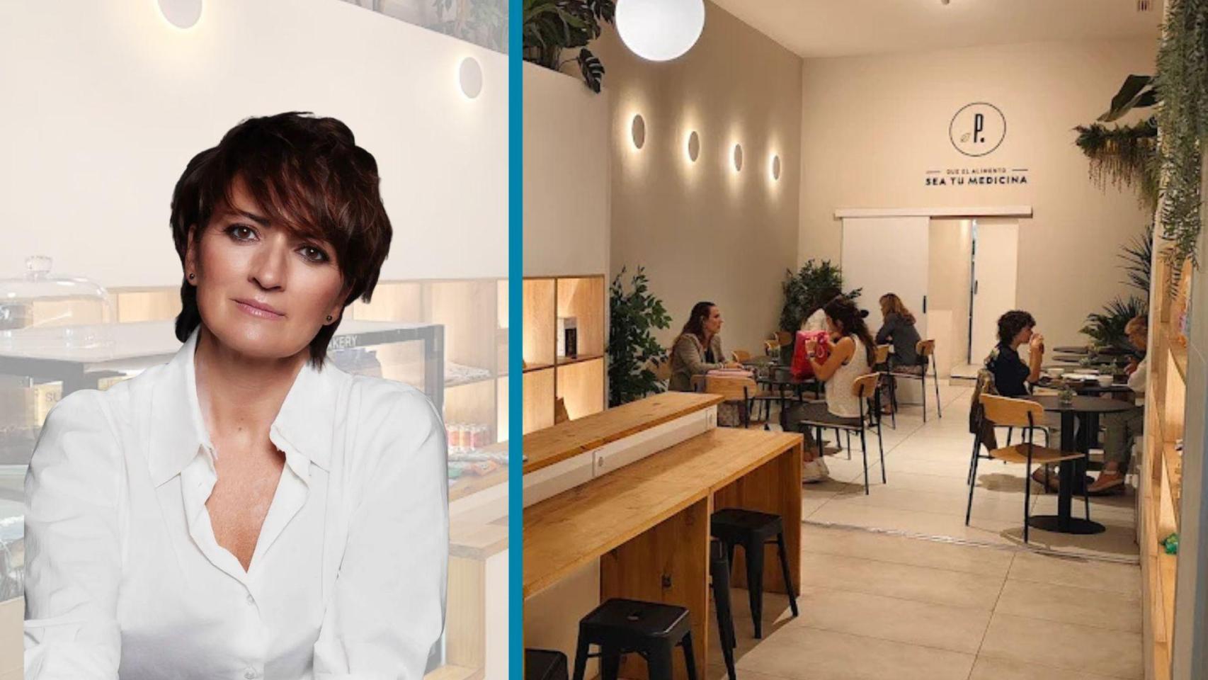 Montaje de Silvia Abril con su lugar favorito para desayunar en Barcelona