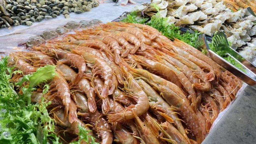 Marisco en el buffet