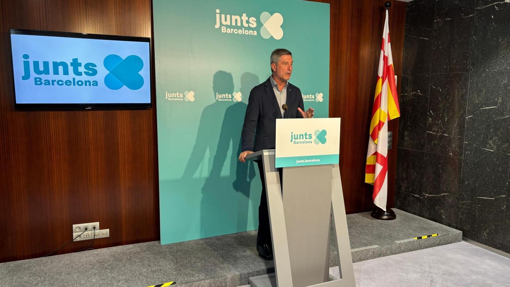 Jordi Martí (Junts) en una rueda de prensa este miércoles, 8 de octubre de 2025