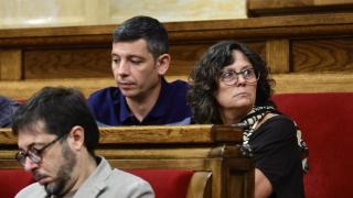 Pilar Castillejo, diputada de la CUP, en su vuelta al Parlament tras ser liberada por Israel por participar en la Flotilla por Gaza