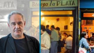Fotomontaje del bar La Plata y Ferran Adrià
