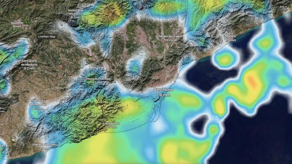 Acumulados de precipitaciones en Barcelona