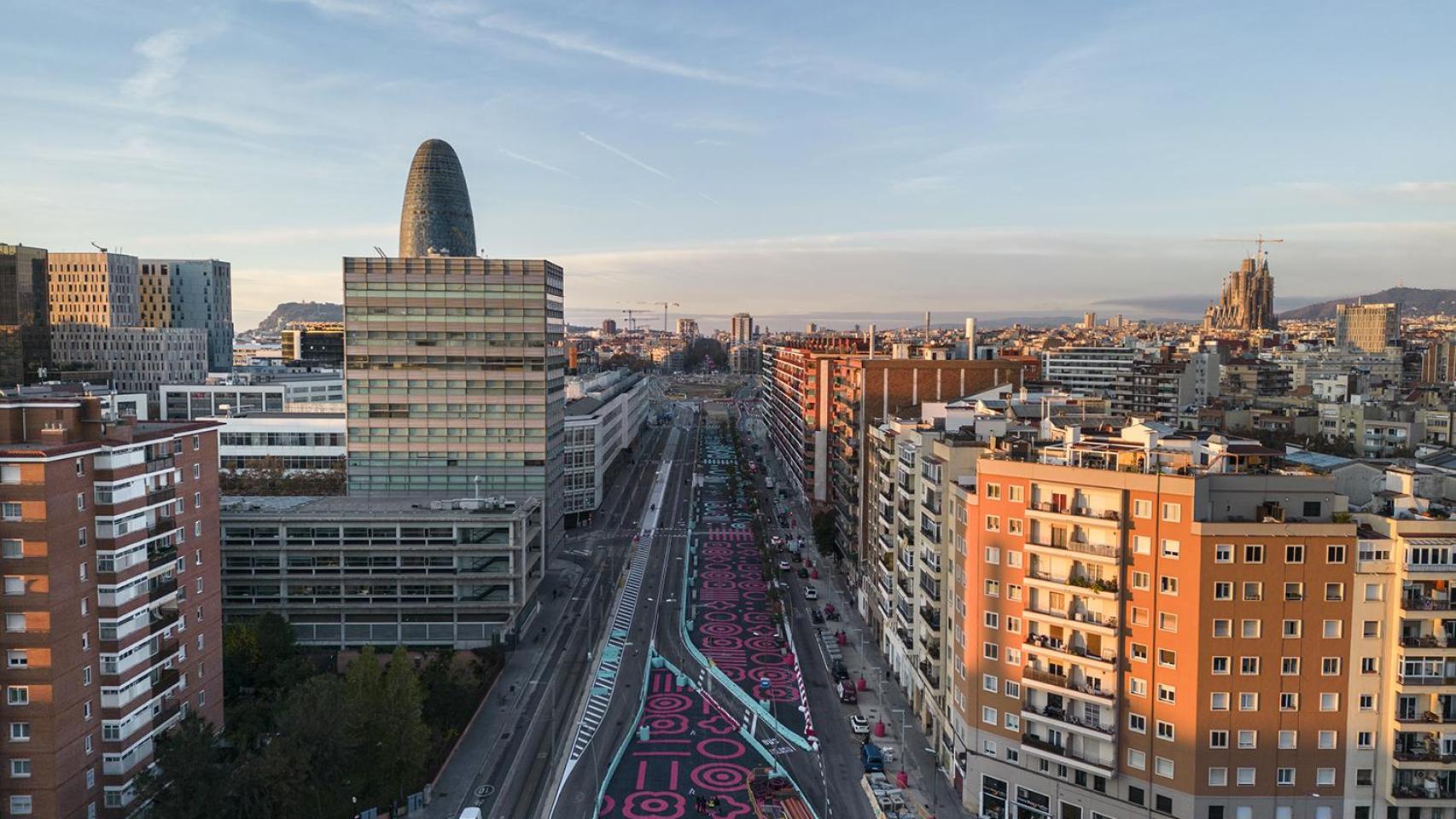 Vista aérea de la Gran Via de Barcelona