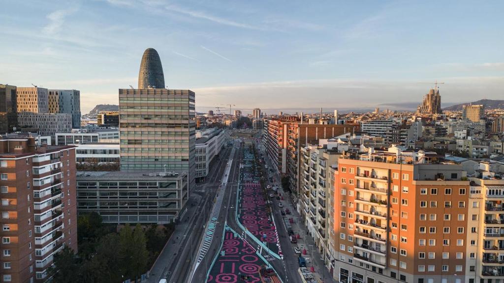 Vista aérea de la Gran Via de Barcelona