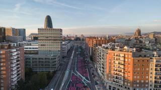 Vista aérea de la Gran Via de Barcelona
