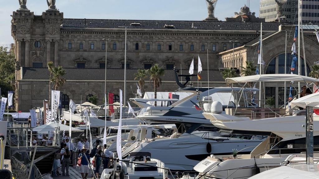 Barcos expuestos en el Salón Náutico de Barcelona 2025
