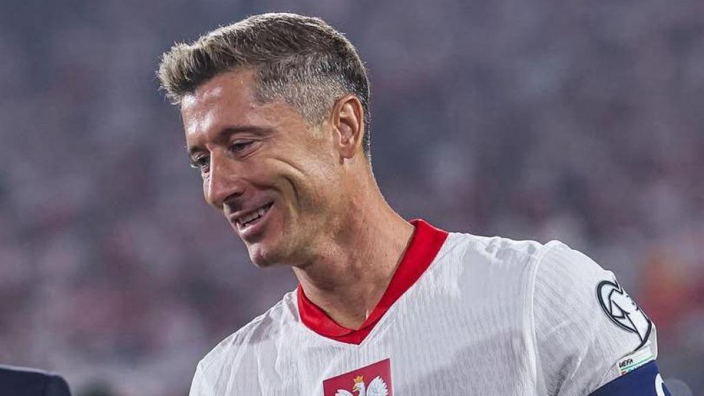 Robert Lewandowski con la selección polaca