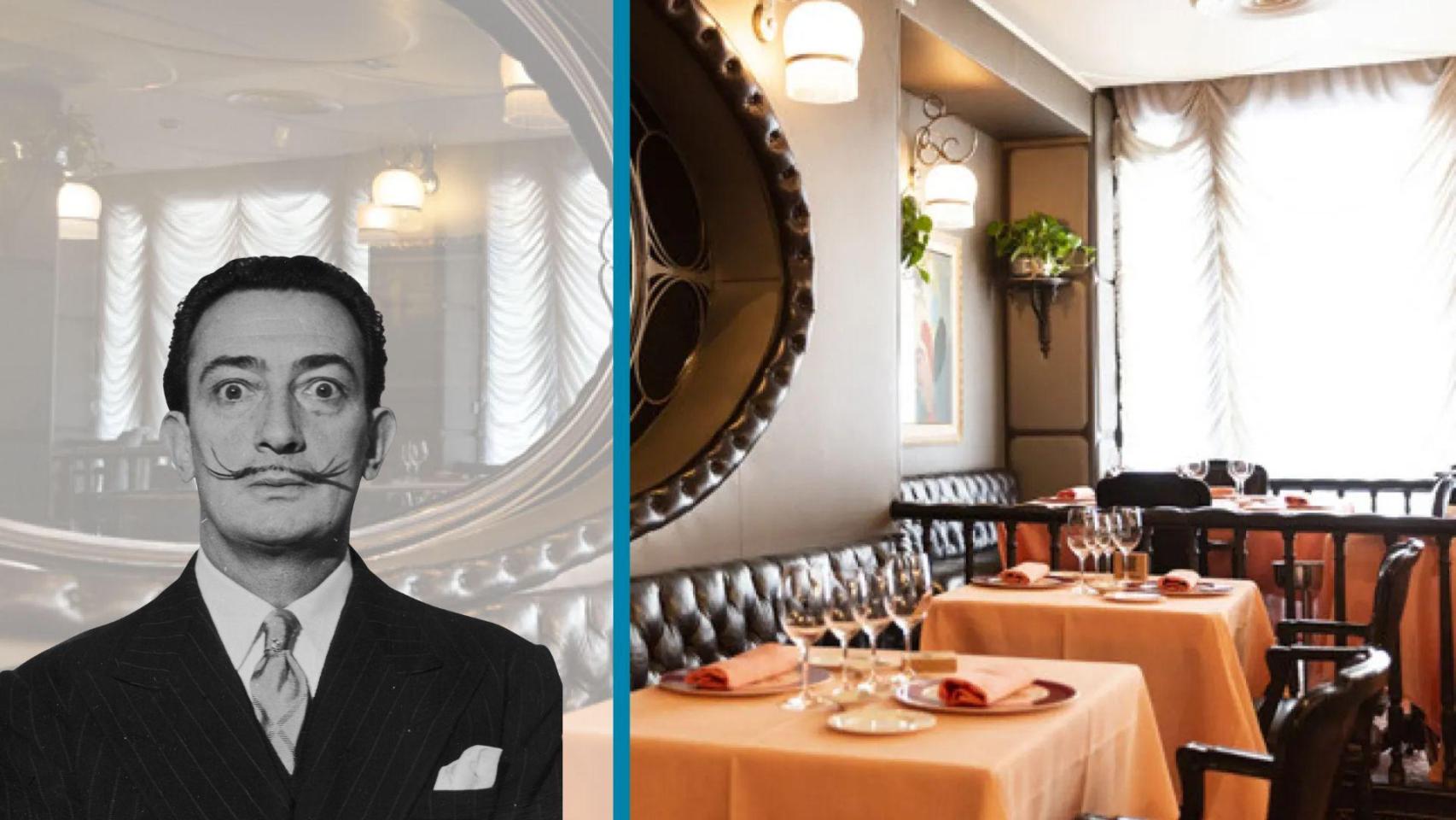 Fotomontaje Salvador Dalí en el restaurante Via Veneto