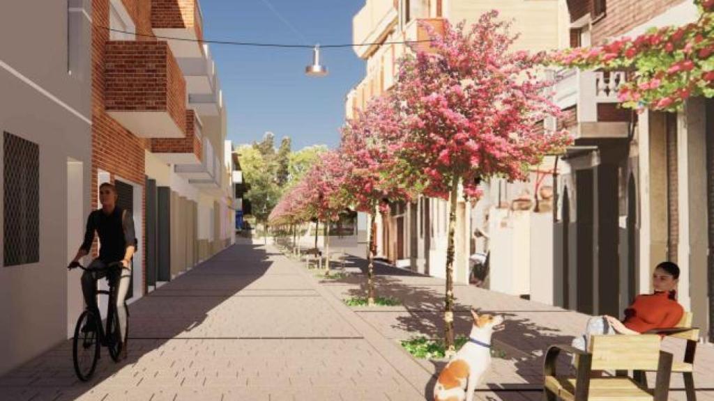 Render de la calle Esplugues reformada en El Prat
