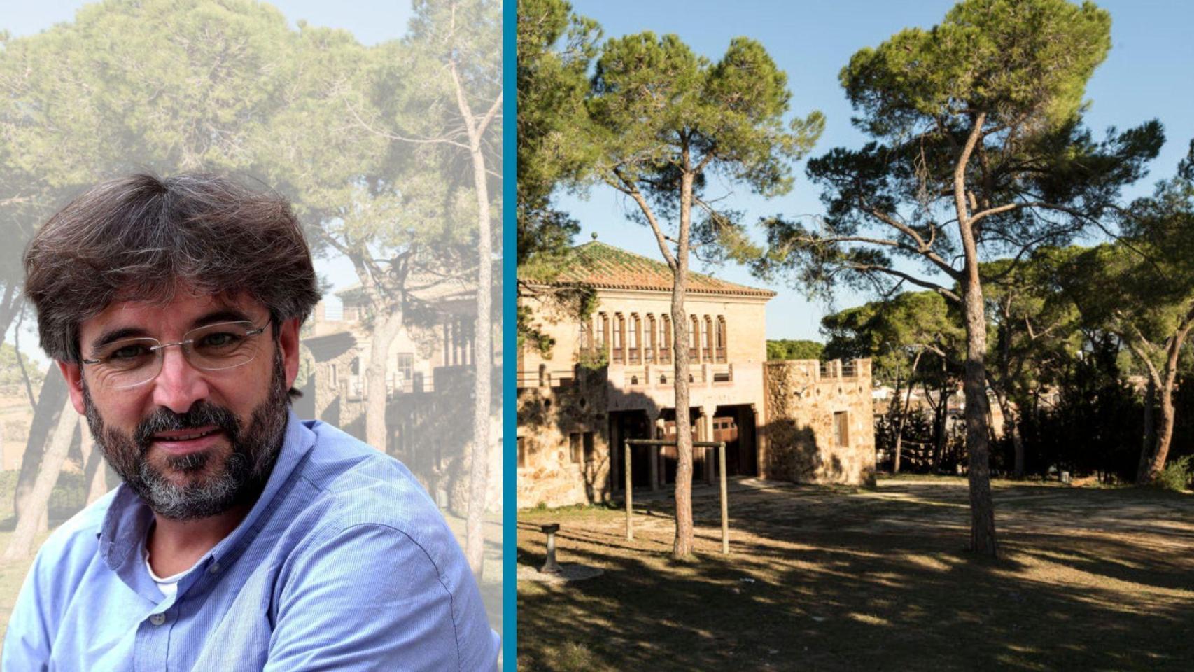 Montaje de Jordi Évole con el pueblo en el que vive