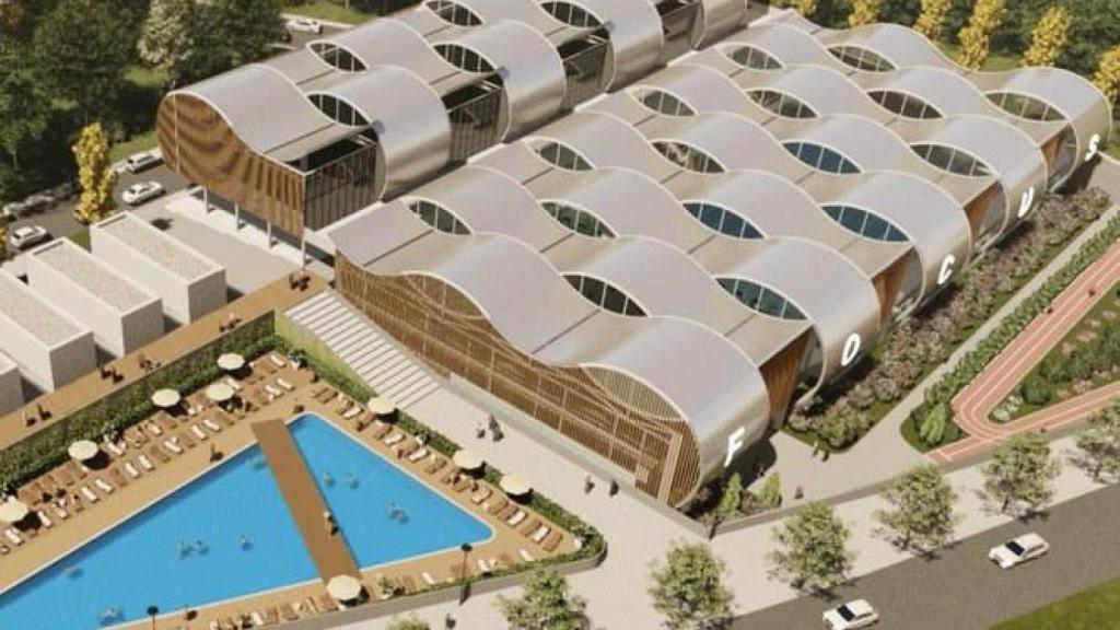 Render de la futura piscina olímpica de Badalona en el solar FOCUS