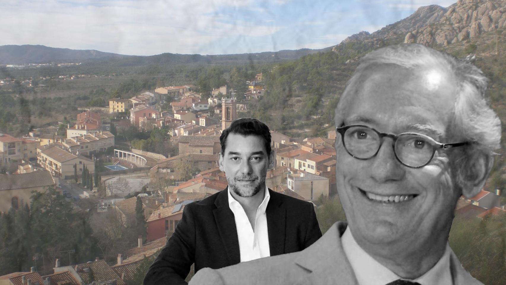 Jonathan Andic de fondo e Isak Andic en primer plano con Collbató de fondo