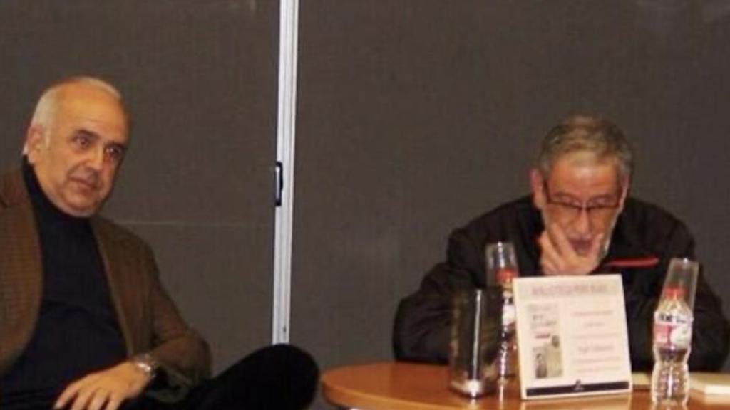 Enric Canals con Jaume Busqué en la presentación de un libro