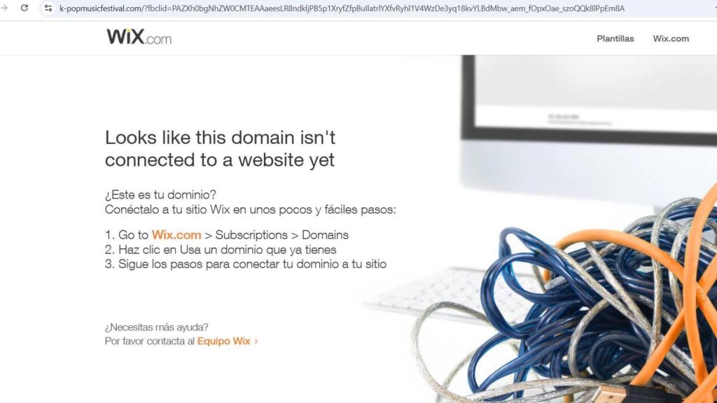 Web caída del K-Pop Music Fest de Badalona a fecha de publicación de este artículo