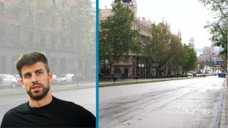 Fotomontaje de Gerard Piqué con las calles de Madrid