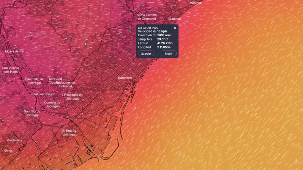 Temperaturas previstas para el jueves, 23