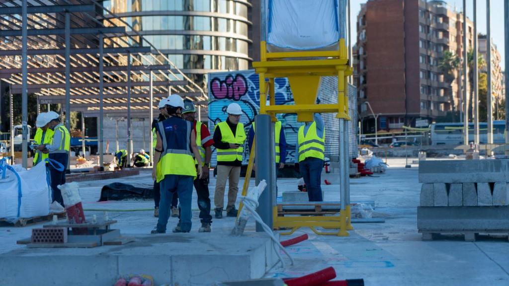 Imagen de las obras en la estación de Sants en octubre de 2025