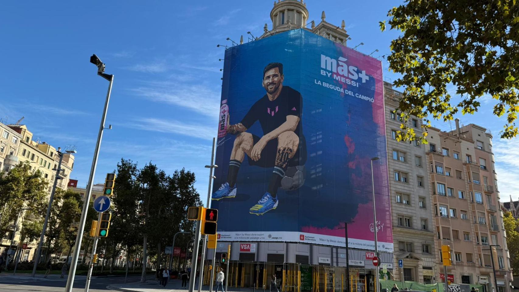 La lona de Leo Messi en Barcelona