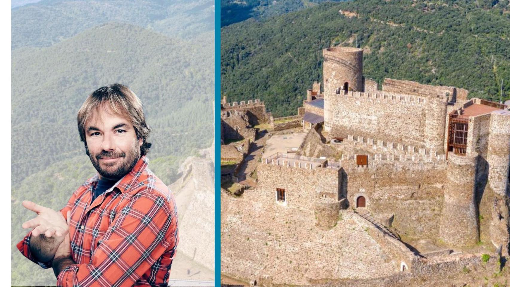 Fotomontaje de Quim Masferrer y su pueblo, Sant Feliu de Buixalleu