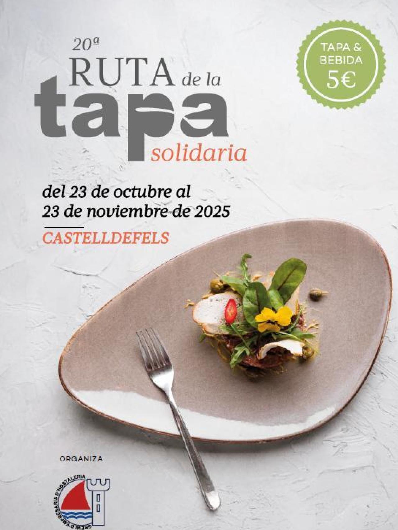 Cartel de Ruta de la Tapa Solidaria de Castelldefels