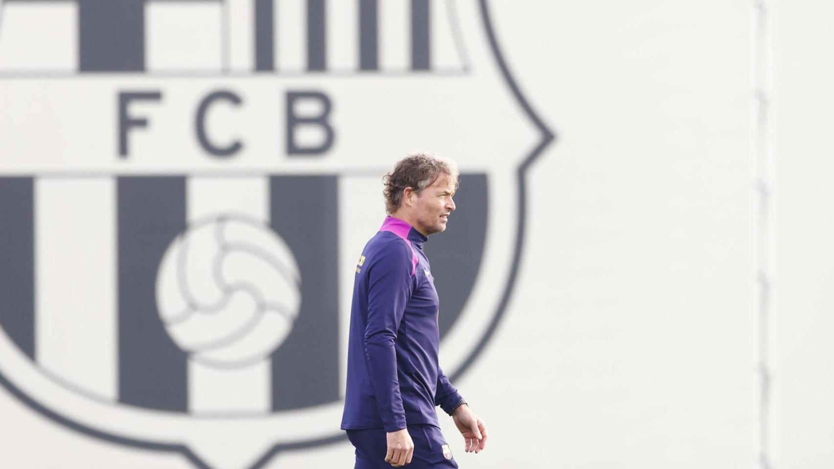 Sorg, en el entrenamiento del Barça