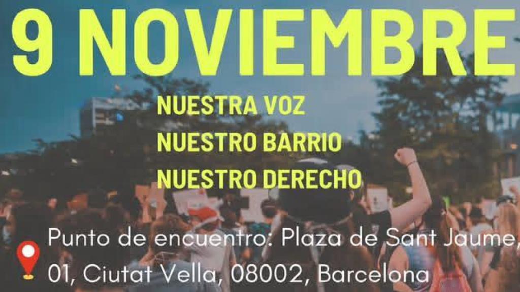 Cartel convocante de la manifestación del 9 de noviembre