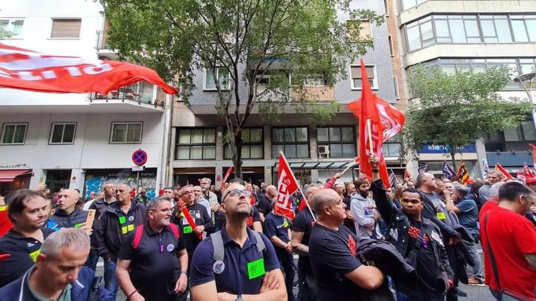 Manifestación de los trabajadores del metal en Barcelona