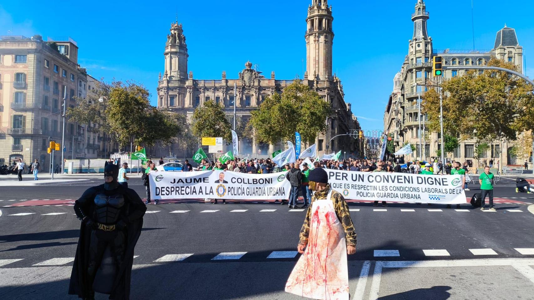 Manifestación de la Guardia Urbana organizada por CSIF