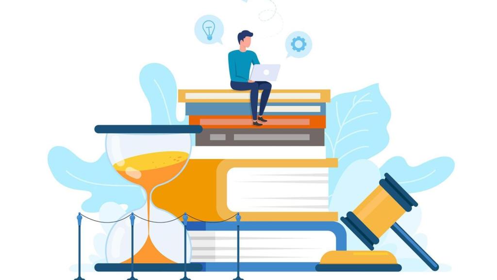 Persona sobre libros de Leyes