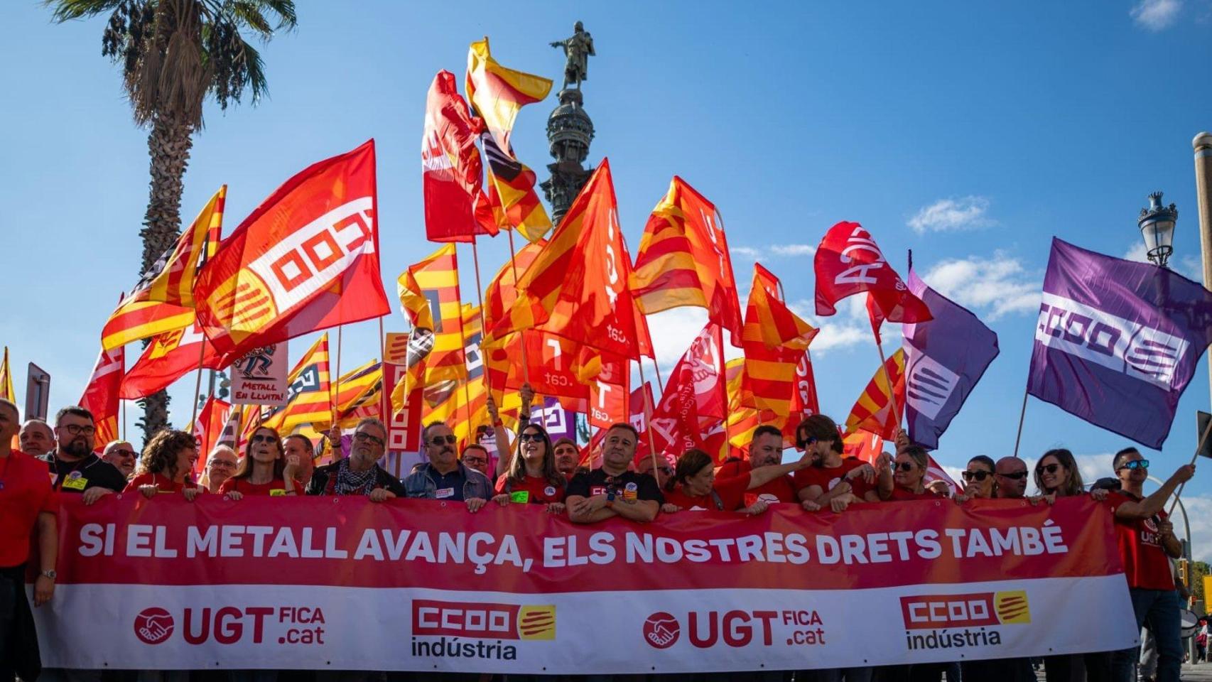 Manifestación para reclamar el nuevo convenio del sector del metal