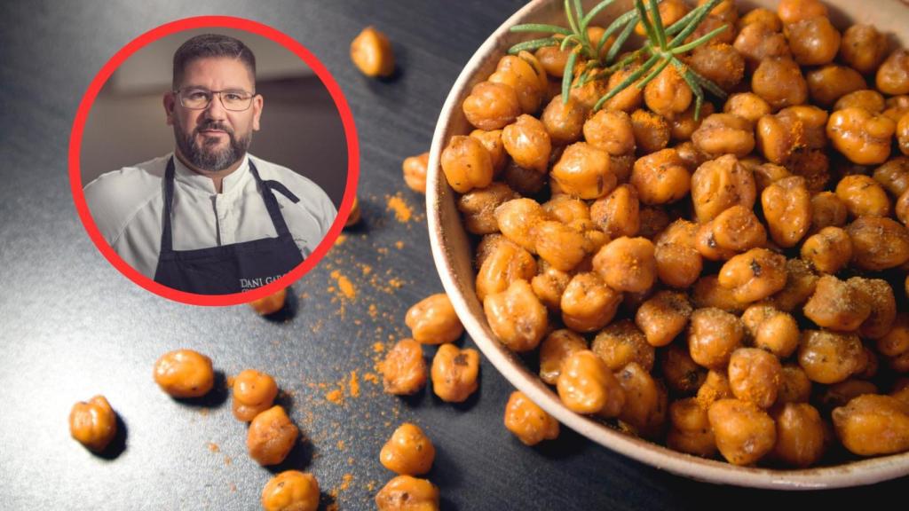 Dani García y plato de garbanzos