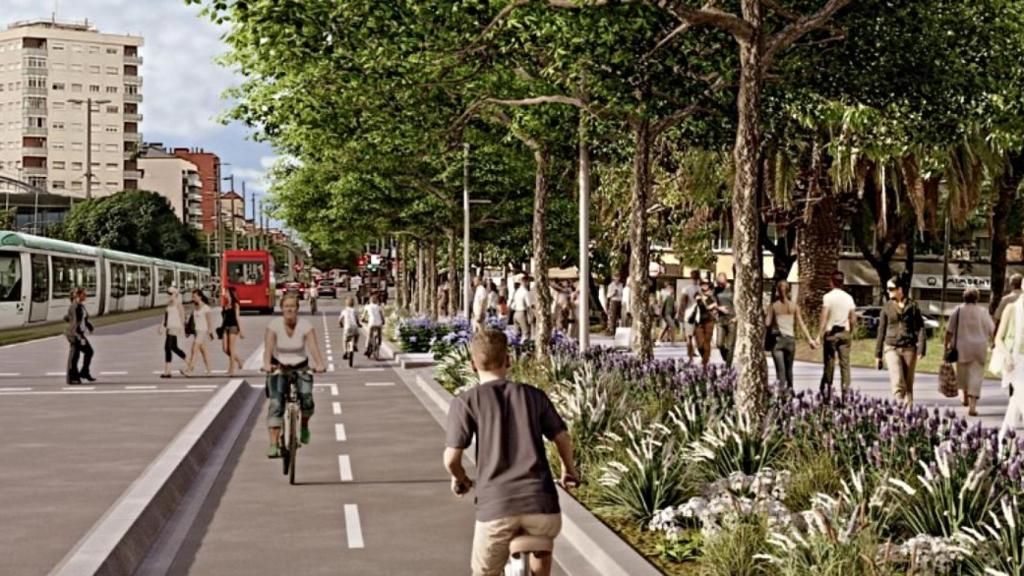 Render de la transformación de la avenida de Cornellà
