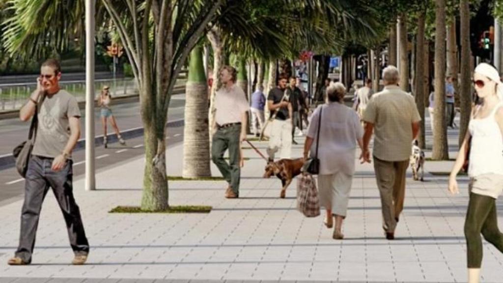 Render de la reurbanización de la avenida de Cornellà