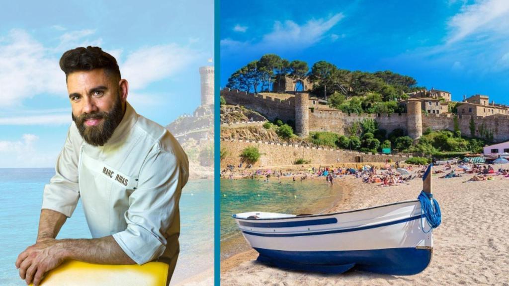 Montaje de Marc Ribas con su pueblo de fondo