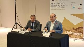 Santiago Ballesté, presidente de AEBALL, junto a Carles Ruiz, presidente de FGC