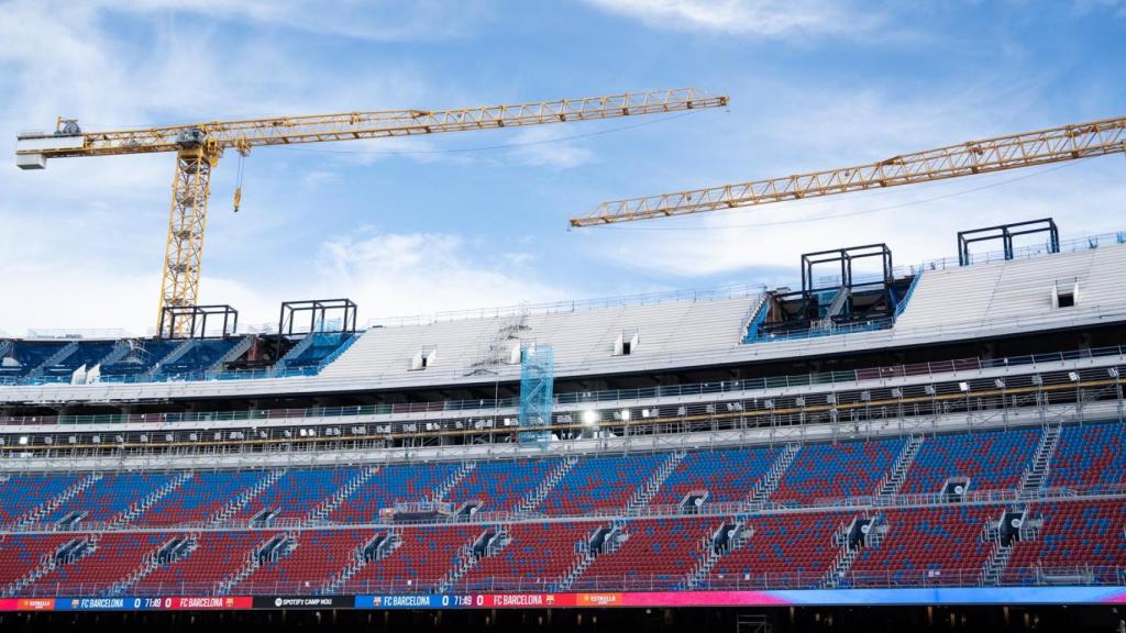 El Camp Nou durante el entreno