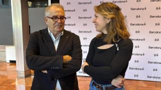 El cuarto teniente de alcalde de Barcelona, Jordi Valls, y la líder de BComú, Janet Sanz