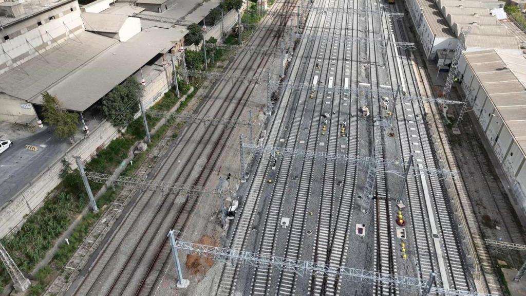 Vista aérea de la estación de Montcada-Bifurcació