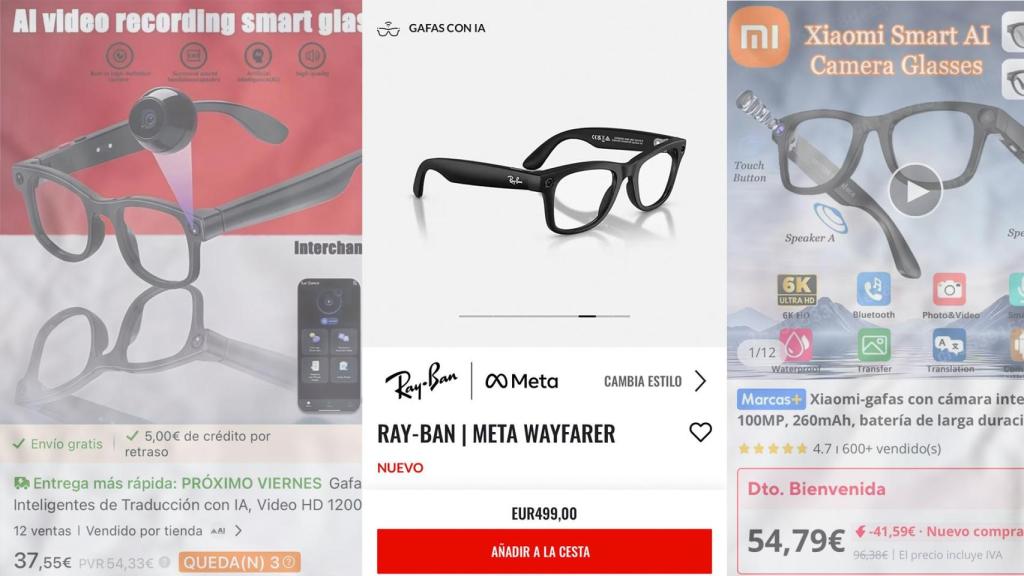 Montaje con varios modelos de gafas inteligentes