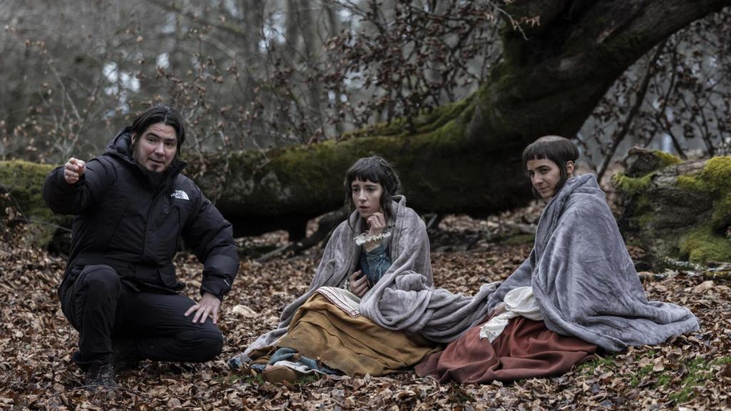 Paul Urkijo en el rodaje de 'Gaua'