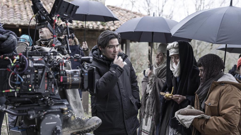 Paul Urkijo en el rodaje de 'Gaua'