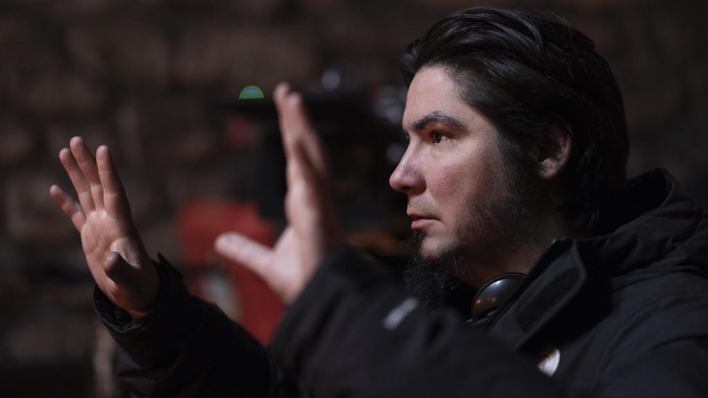 Paul Urkijo en el rodaje de 'Gaua'