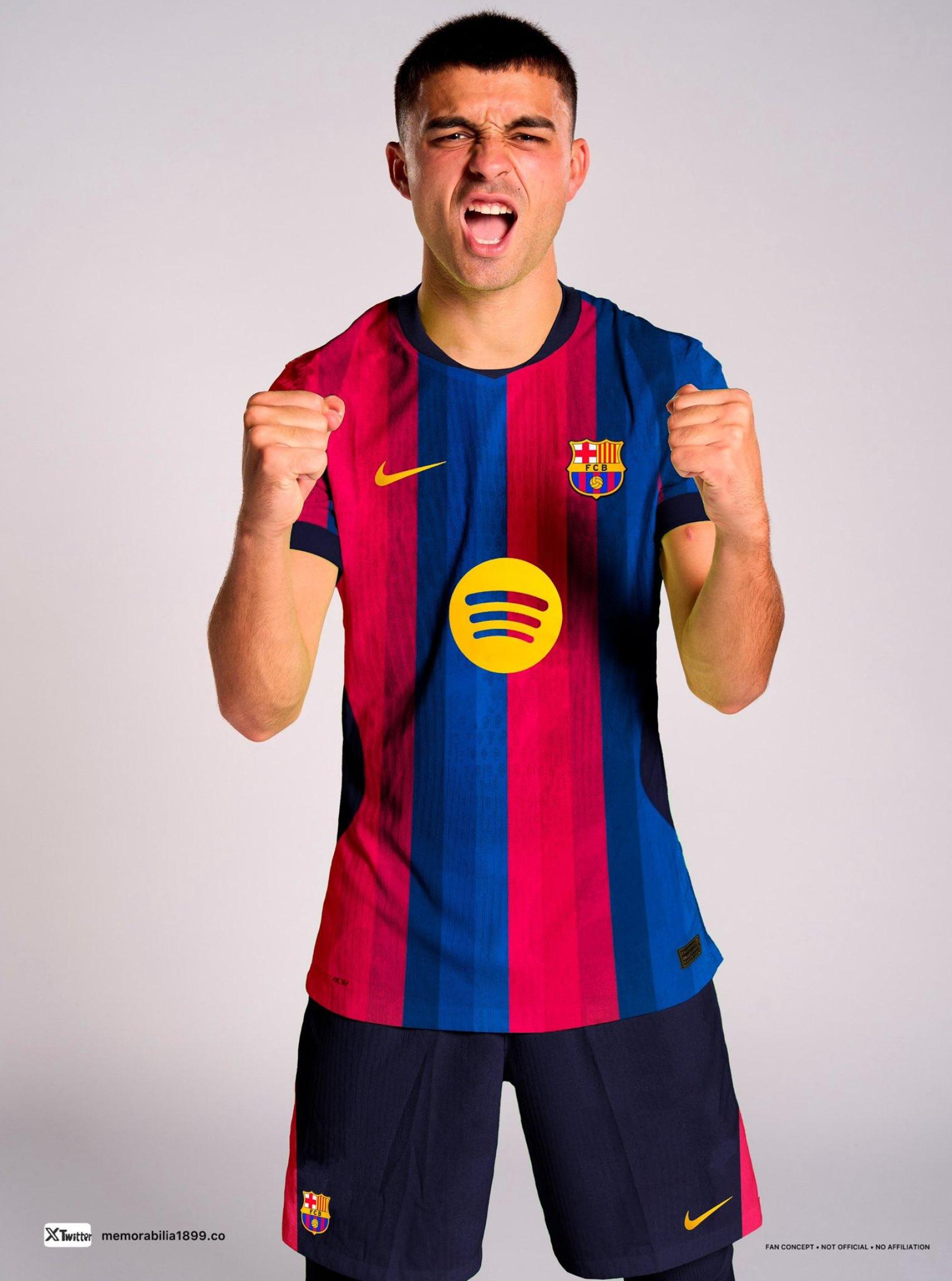 Pedri, amb un disseny de la primera samarreta del Barça per a la temporada 2026-27