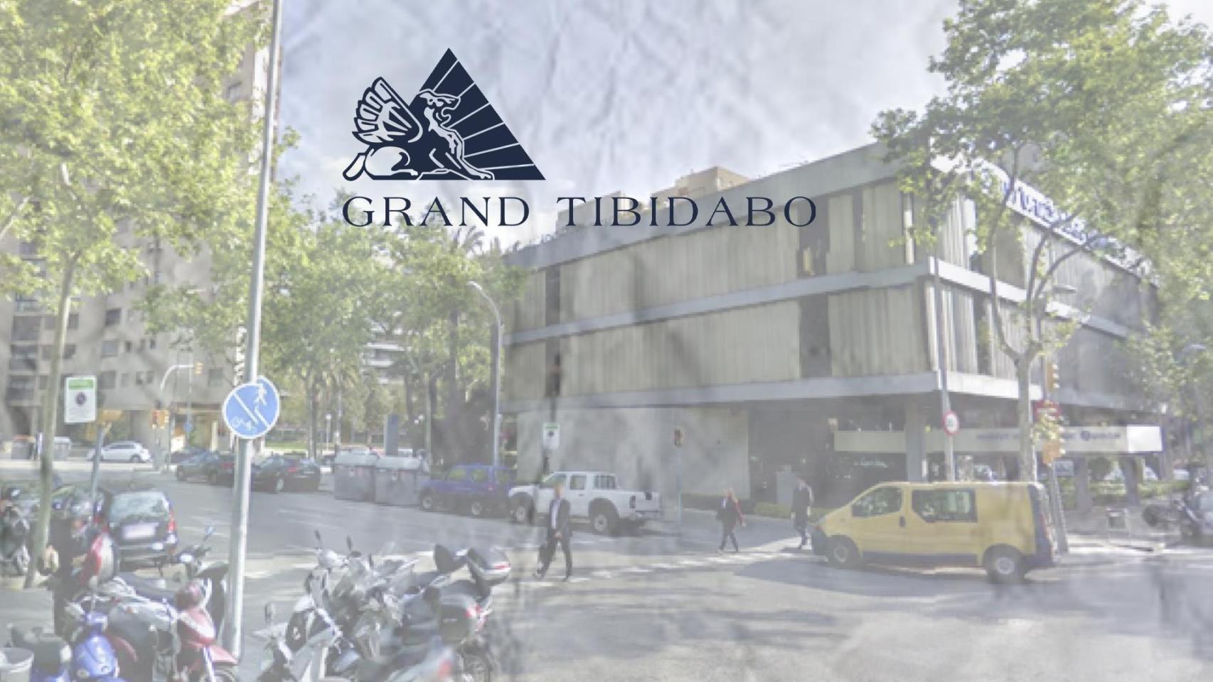Antigua sede de Grand Tibidabo con el logo de la sociedad