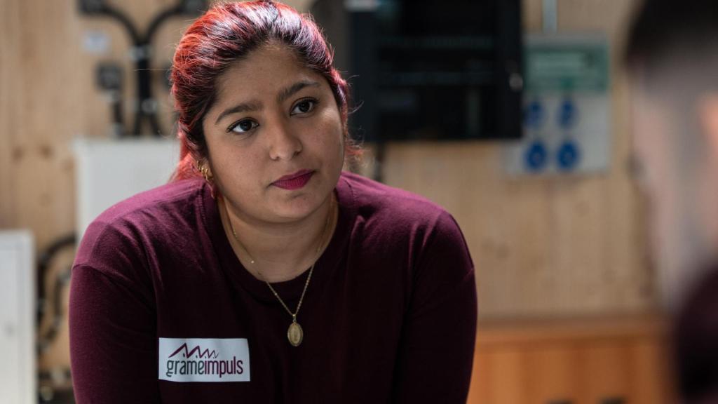 Alexandra, futura electricista, en el Centro de Formación Marie Curie (Grameimpuls)