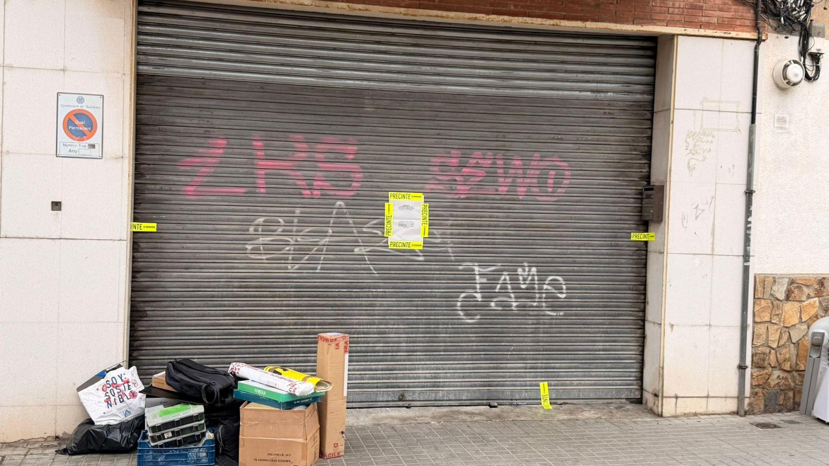 Local precintado por el Ayuntamiento de Badalona en Bufalà